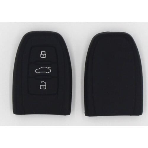 2PC *3 Buttons Remote Car Key Case Silicone Cover Fob For Audi B6 B7 B8 A4 A5 A6 A7 A8 Q5 Q7 R8 TT S5 S6 S7 S8 SQ5 RS5