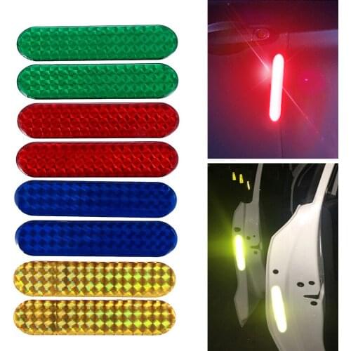 2Pcs/4PCS Safety Mark Reflective Strips Car Door Sticker Warning Tape Auto Decal Hot Night Lamp Auto Sign Exterior Acccessories