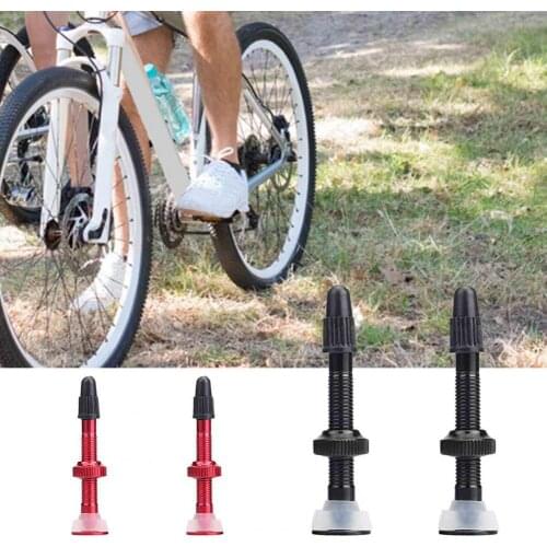 2Pcs Bicycle Inner Tube Vacuum Air Nozzle Extended Valves Fine Fit Corrosion Resistant Silicone Bottom Tubeless Tires Gas Nozzle