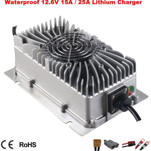 300W Waterproof 12V 15A LiFePO4 Lead Acid Lithium Charger 12.6V 14.6V 16.8V Full Seal Smart Charger For Golf Cart Clearner Car