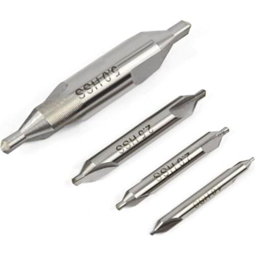 6Pcs Center Drill Bits High Speed Steel 1.0mm 1.5mm 2.0mm 2.5mm 3.0mm 5mm Metal Countersinks Angle Bit Set