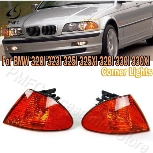 PMFC Car Corner Marker Lights Lenses Turn Signal Lamp Parking Signal Indicator Amber For BMW 3 Series E46 1999-2001 63136902765