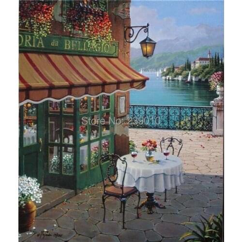 Free shipping Leisure time scenery canvas prints oil painting mediterranean style painting wall art decoration picture