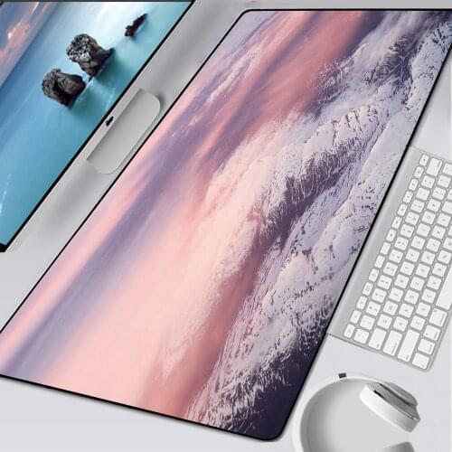 Pink XL Large Writing Desk Mats Clouds Sky Laptop Mouse Mat Kawaii Mouse Pad Cute Mouse Pad Gaming Deskpad for Office Home Gamer