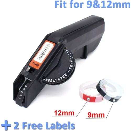 CIDY 1540 Manual Label Maker for 9 & 12mm 3D Embossing Tapes Replacement for Motex E5500 E101 Dymo Organizer 1610 Label Printer