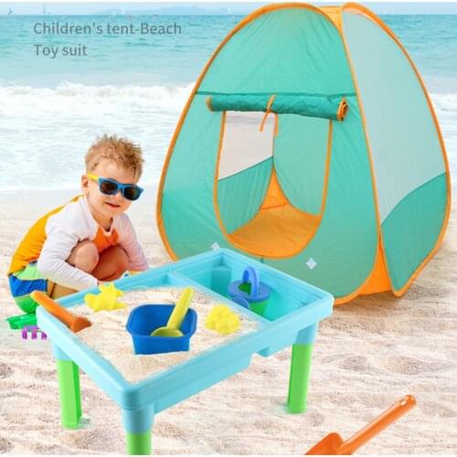 Baby Beach Toy Summer Sand Water Table Box Beach Tent Kids Sand And Water Table With Play Tent Set Toddler Beach Toys