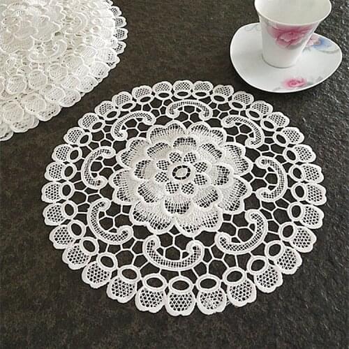 European 3D Round Classical Placemat Bedroom Balcony Coaster Vase Fruit Plate Food Snack Table Mat Banquet Party Decoration