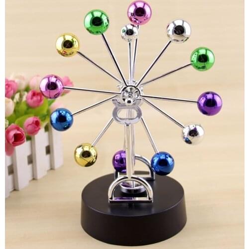Ferris Wheel Figurine Perpetual Motion Model Colorful Rotating Ball Physics Crafts Ferris Wheel Home Office Desk Miniatures