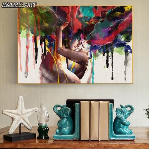 Canvas Paintings Wall Art Posters Prints Abstract Couple Huging Living Room Decoration Wall Pictures Modern Cuadros Home Decor