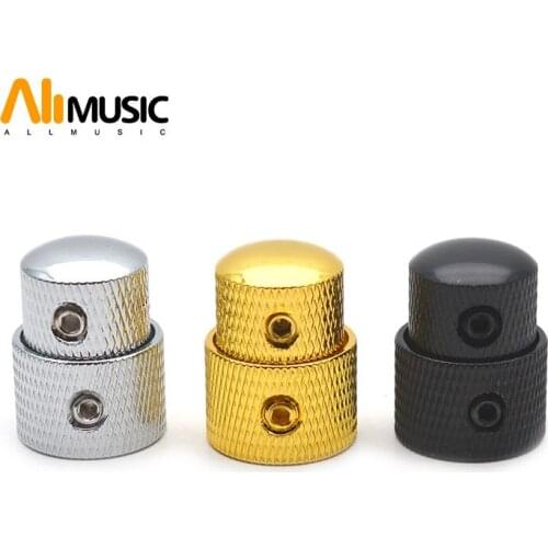 Concentric Double Layer Metal Volume Tone Cylinder Control Knobs Caps Buttons for Electric Guitar Bass Replacement Parts