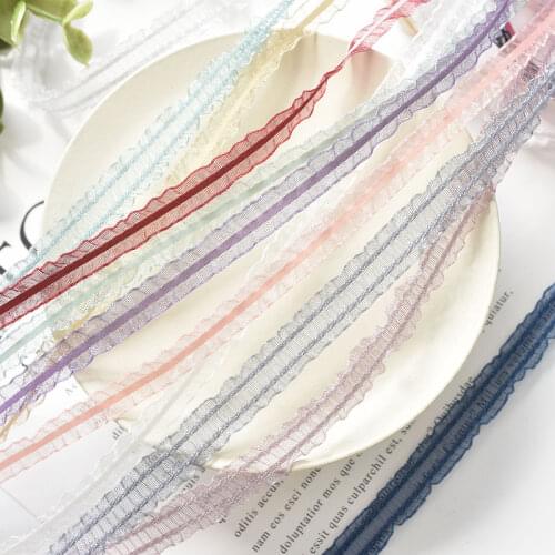 7mmx3m Pleated Yarn Strip Ribbon Ribbon Lace, Doll Clothes Hair Clothing DIY Handmade Accessories