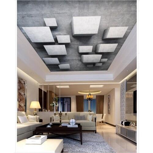 Fashion 3D black and white ceiling frescoes 3d stereoscopic wallpaper ceilings 3d mural paintings