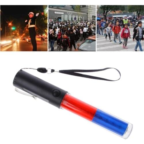 Powerful LED Flashlight Plastic Traffic Wand Torch 4 Modes Blizzard Flash Dropship
