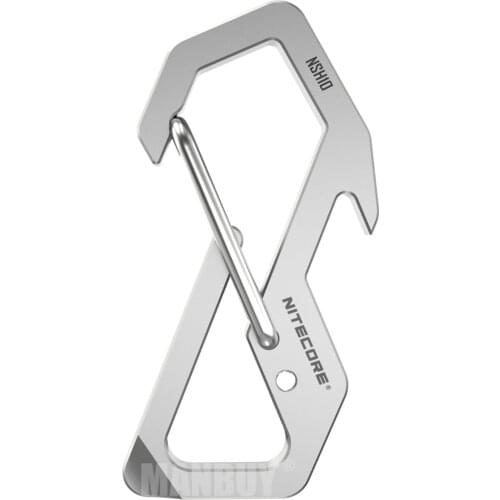 NITECORE NSH10 Multiuse TC4 Titanium Alloy Snap Hook Unibody Machined Daily Outdoor Keychain Bottle Opener Hang Hook Screwdriver