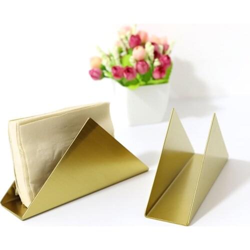New stainless steel triangular paper towel seat table metal napkin seat vertical tissue rack restaurant coffee shop hotel