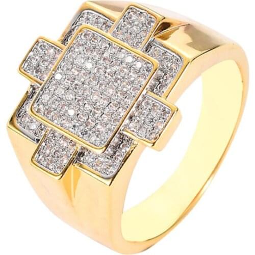 New Jewelry Hip Hop Couple Cubic Zirconia Creative GeometryMen Rings Party For Gift
