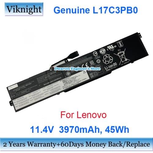Genuine Lenovo L17C3PB0 Battery For Lenovo Notebook 11.4V 3970mAh 45Wh 3ICP6/54/90 Li-ion Rechargeable Battery Packs