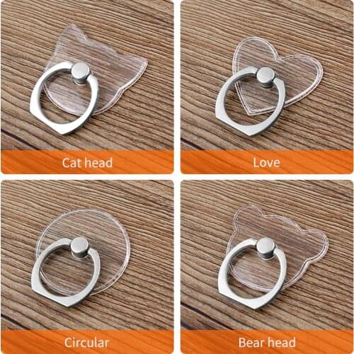 Universal Stent Mobile Phone Holder Stand Finger Ring Magnetic For cute Cell Smart Phone Transparent holder for iphone XS MAX 8