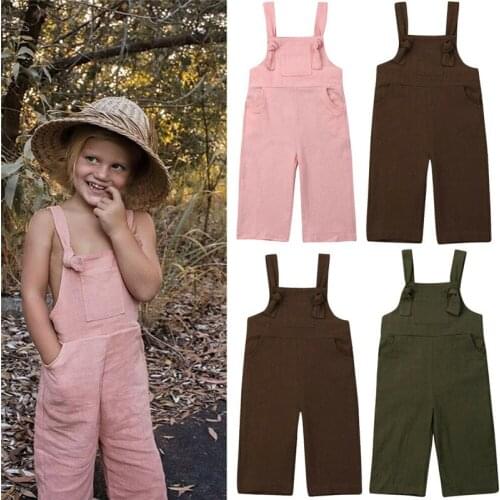 Casual Kids Boy Girl Bodysuit 2019 Baby Girls Summer Jumpsuit Playsuit Sleeveless Daily Dungarees Overall Outfits Child Clothing