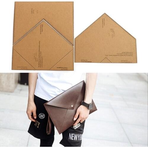 Mens Handbag Making Kraft Paper Pattern, Clutch Bag Drawing Acrylic Template, Sewing Clear Mould, DIY Leather Professional Tool