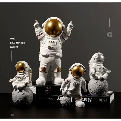 Nordic Astronaut Figurines Resin Model Mini Table Ornaments Living Room DIY Modern Home Decor Accessories for Boy Girl Gift