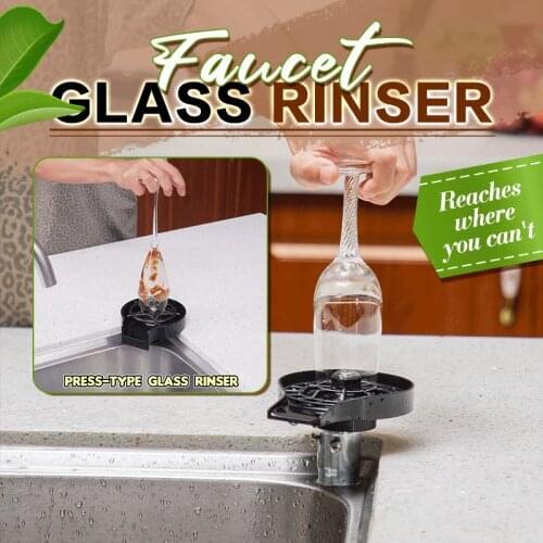 Sueea® Faucet Glass Rinser For Kitchen Sink Bar Glass Rinser Coffee Pitcher Automatic Cup Washer Bottle Rinser Wash Cup Tool