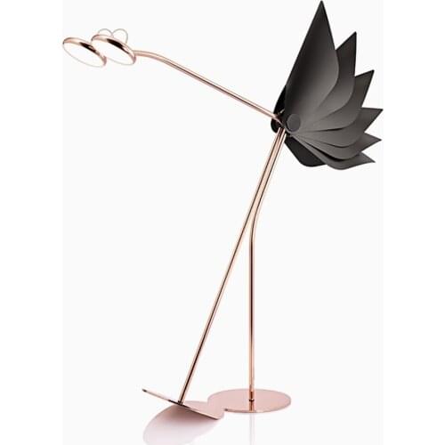 Postmodern LED living room standing lamps double head adjustable height low iron black/white swan lighting bedroom floor lamps