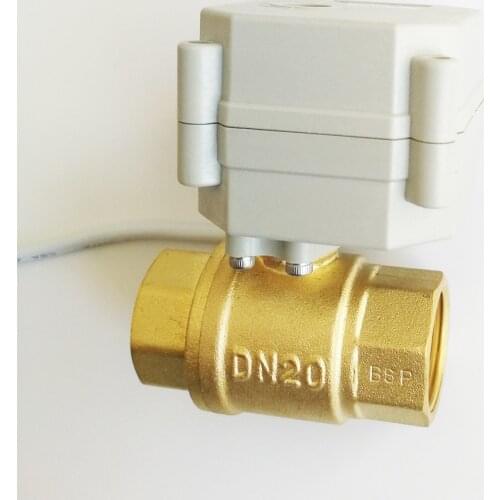 TFM20-B2-C New 2 Way Brass 3/4'' DN20 Proportional Valve DC9V-24V 0-5V 0-10V or 4-20mA 5 Wires For Water Modulating Control
