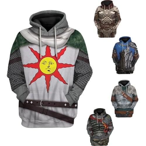 Cosplay 3D Game Dark Souls Knight Artorias Soul Of Cinder hoodies Sweatshirt Cosplay Costume Men Jacket Hooded Top