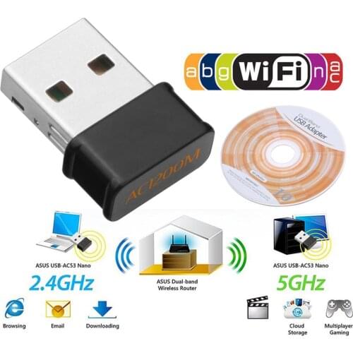 1200Mbps Mini USB Wifi Network Card Dual Band Wifi Adapter 2.4G/5.8GWireless AC Adapter for WindowsXP/Vista/7/8/10 Mac OS