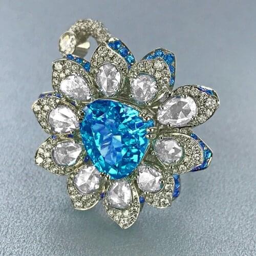 Explosive Style Exquisite Flower Shape Ring Personalized Creative Electroplating Ladies Fashion Ring Wholesale Wedding Jewlery