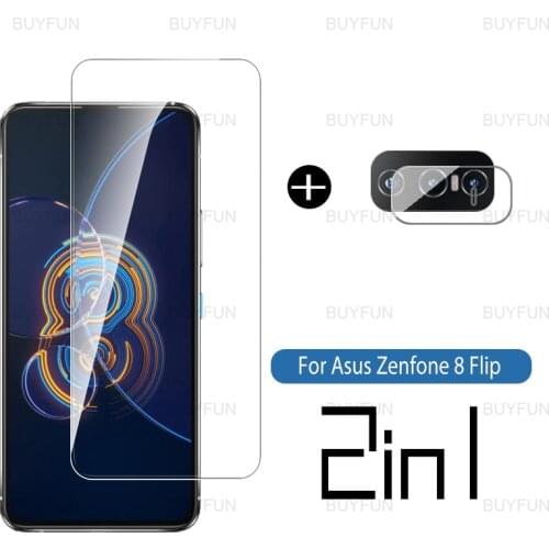 2in1 tempered glass for asus zenfone 8 flip 6.67'' protective glass for Zenfone8 8Flip ZS672KS Screen Protector camera glass