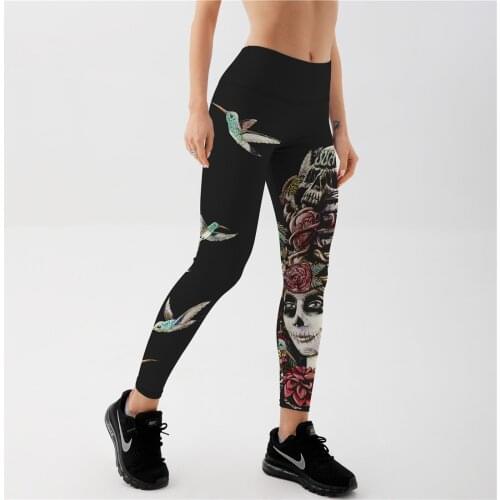 Qickitout Leggings 2016 New Fashion Cool Style Bird Digital Print Women Sexy Pants Work Out Trousers Ropa Mujer Plus size