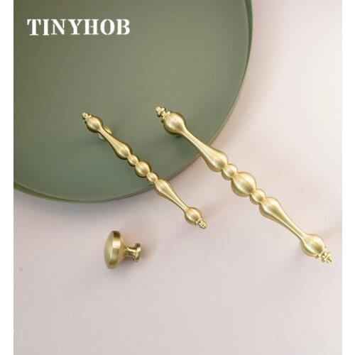 American Style Golden Cabinet Knobs Solid Brass Knobs and Handles Dresser/Drawer Pull Wardrobe/Kitchen Furniture Hardware