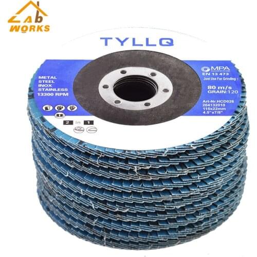 10 PC 4.5''x7/8'' 120 GRIT Premium Zirconia Flap Disc Grinding Wheel Sandpaper