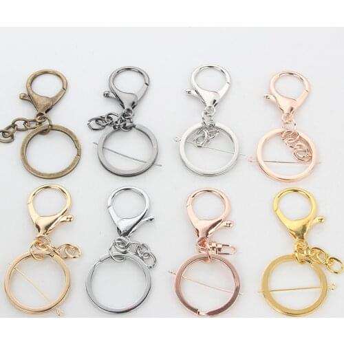 5 Pcs/lots Metal Keychain Ring 30mm Keyring Long 70mm Lobster Clasp Key Hook Chain For Jewelry Making DIY Accessories Handmade