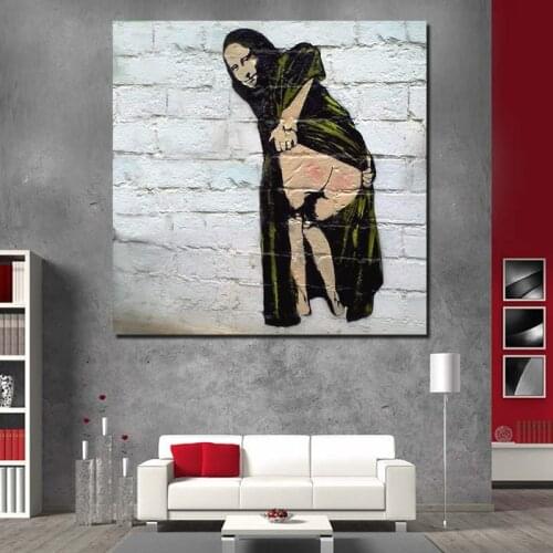 Abstract Pop Wall Art Banksy Mona Lisa Poster Canvas Painting Prints Wall Pictures Oil Paintings for Living Room Decor Cuadros