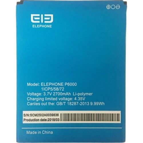 2pcs/lot Elephone P6000 2700Mah P6000 battery