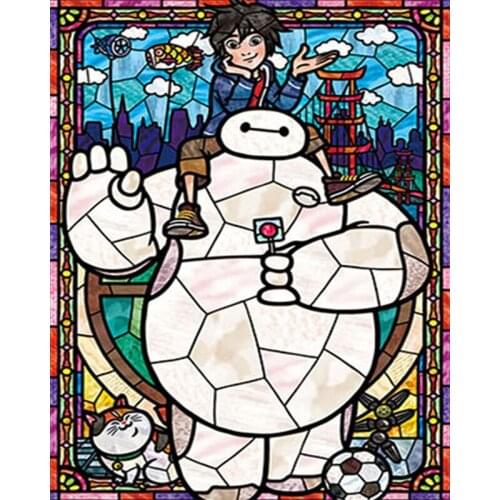 5d Diy Diamond Painting Disney Baymax Full Square Cartoon Diamond Embroidery Cross Stitch Rhinestone Painting