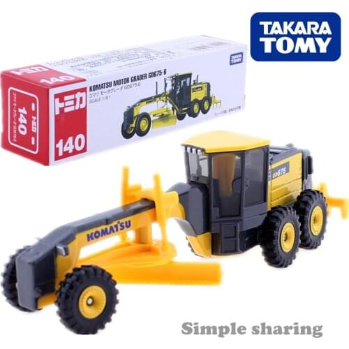 Tomica Long Type No.140 Komatsu Motor Grader GD675-6 1:81 Takara Tomy Metal Cast Car Model Vehicle Toys for Children New