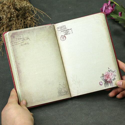 European style retro flower diary hand account book Chinese style student full-color page notepad notebook book