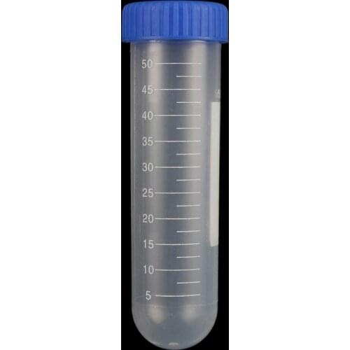 50ml Blue Screw Cap Round Bottom Centrifuge Tube Plastic Test Tubes with Scale Free-standing Laboratory Supplies 2Pcs