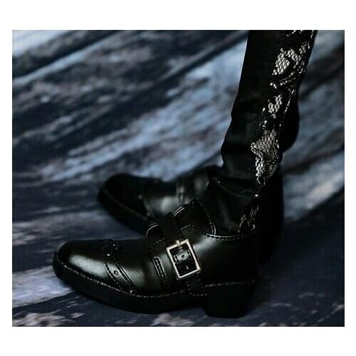 N01-X091 children handmade toy 1/3 1/4 Doll Accessories BJD/SD doll shoes Buckle black leather shoes 1pair