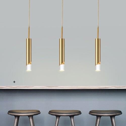 Thrisdar Long Cylinder Dimmable LED Pendant Light Dining Room Kitchen Hanging Lamps Shop Cafe Bar Hotel Decoration Lighting Lamp
