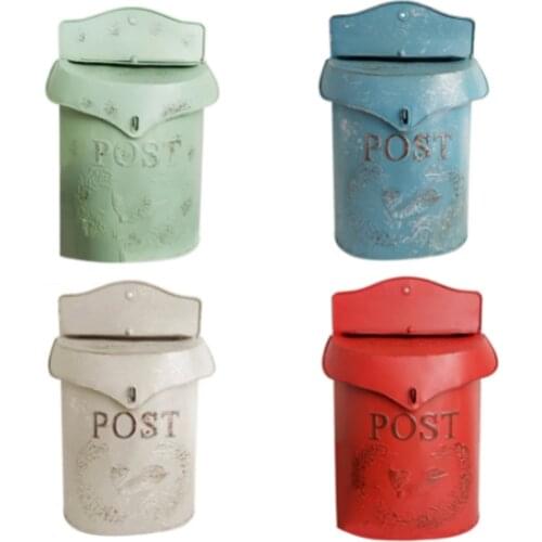 European Retro Old Sealed Opinion Newspaper Letter Box Metal Wall Hanging Creative Lockable Mailbox Cafe Decoration NJ71401