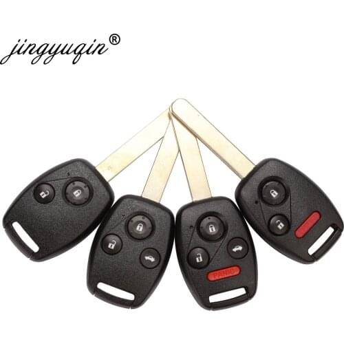 Jingyuqin 10pcs Remote Car Key Shell For Honda Accord Civic CRV Pilot Insight 2 2+1 3 3+1 4 Buttons Pad Fob Auto Key Case