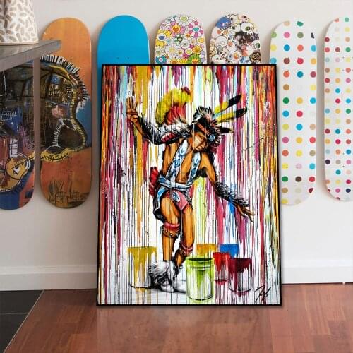 Modern Graffiti Paint Man Canvas Painting Poster Print Wall Art Picture For Living Room Home Decor Frameless