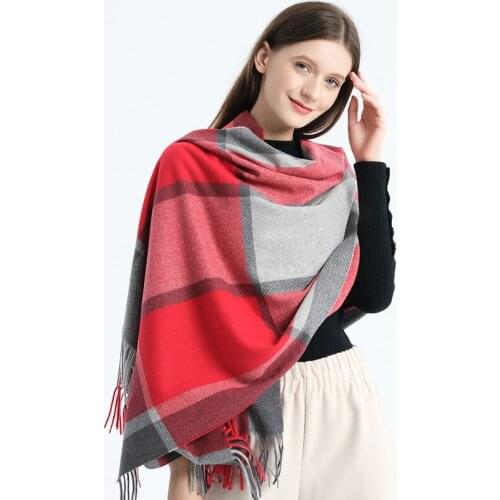 Cashmere scarf plaid 2020 autumn and winter spring tassels unisex warmth European and American temperament fashion scarf SP96