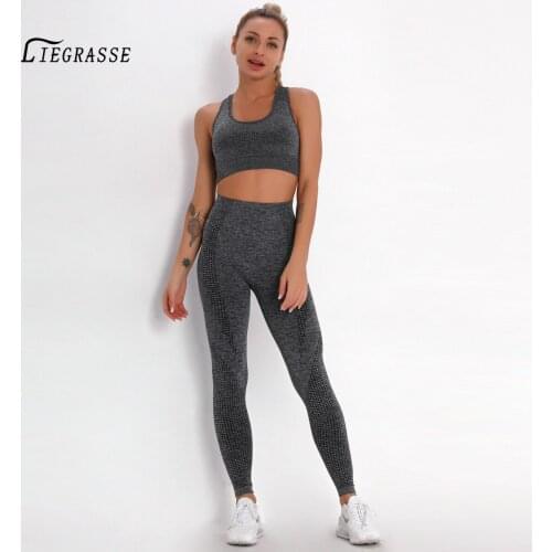 Yoga Sets Women Gym Clothes Fitness Seamless Women Gym Set Clothes Workout Sports Tights Women Sports Suit