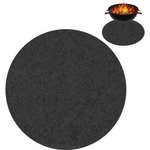 Round Grill Deck Pad Mat Fireproof Barbecue Oven Floor Mat For Outdoor Camping Backyard Floor Protective Rug Practical Tool